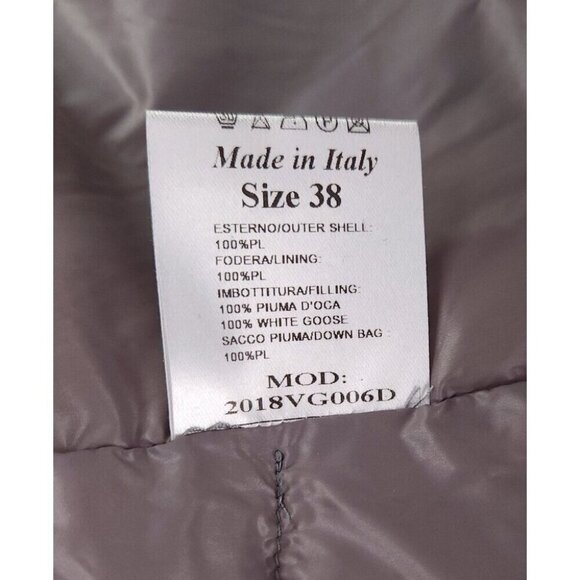 ACCUA by PSR White Goose Down Quilted Jacket Size 38 US 2 XS Womens Gray $475 - Picture 13 of 14